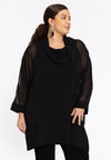 Tunic with collar CHIFFON - black - #1