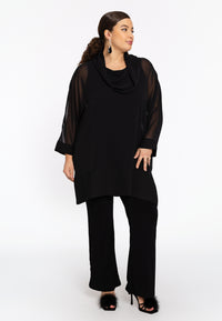 Tunic with collar CHIFFON - black - #2
