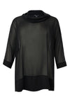 Tunic with collar CHIFFON - black - #4