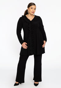 Tunic wide bottom plisse tape DOLCE - black - #2