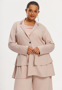 Jacket peplum ECO VERO - light brown - #1