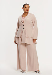 Jacket peplum ECO VERO - light brown - #2
