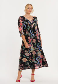 Dress volant ORIENTAL FLOWER - black - #2