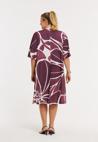 Dress strings FLORAL MERLOT - dark red - #3