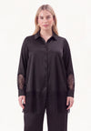 Shirt A-line SATIN - black - #2