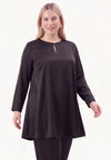 Tunic wide bottom SATIN - black