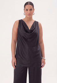 Singlet waterfall SATIN - black - #2