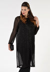 Jacket long beading silk - black - #2