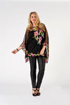 Tunic square roses beading - black - #1