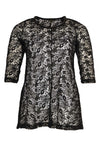 Shirt flare beaded trim LACE - black - #4