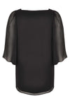 Blouse wide sleeves voile UNI - black - #3