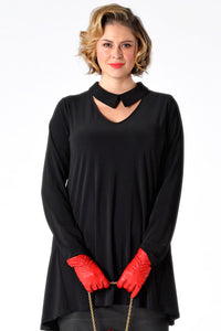 Tunic v-neck collar DOLCE - black - #1