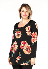 Tunic flare beaded BARI - black - #2