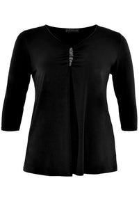 Shirt A-line beaded DOLCE - black - #1