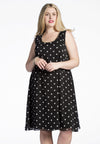 Dress sleeveless DOTS - black
