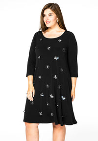 Dress beaded front DOLCE - black - #1