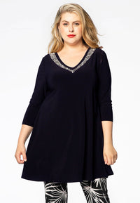 Tunic wide bottom beaded DOLCE - blue - #2