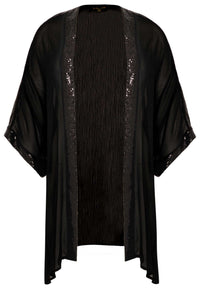 Kimono sequins trim - black - #4