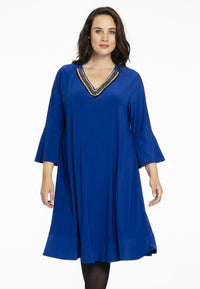 Dress frilled beaded DOLCE - blue - #2