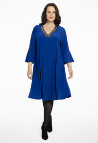 Dress frilled beaded DOLCE - blue - #1