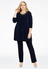 Tunic wide bottom beads DOLCE - blue - #2