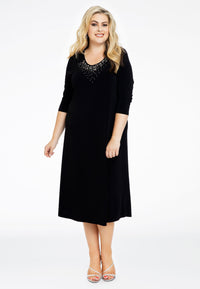 Dress A-line strass Dolce - black - #1