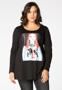 Tunic Big eyes flare - black - #2