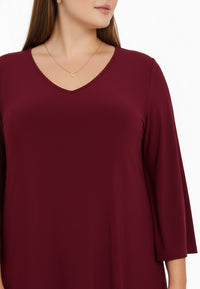 Dress V-neck DOLCE - dark red - #2