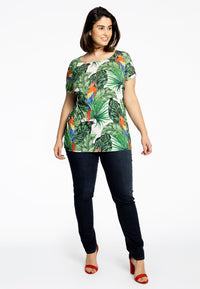 Shirt cap sleeves PARROT - ecru - #1