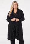 Cardigan long frill UNI DOLCE - black