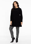 Tunic wide bottom folded collar DOLCE - black - #1