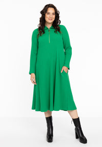 Long dress zipper RIB - green - #2
