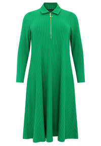 Long dress zipper RIB - green - #4
