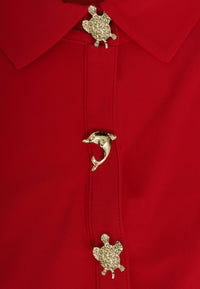 Tunic wide bottom buttons DOLCE - red - #5