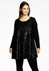 Tunic wide bottom SEQUINS - black - #2