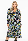 Jurk met V-hals FLOWERPOWER - black - #1