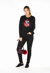 Sweater paillet horsehead - black - #1