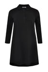 Blouse long placket short - black