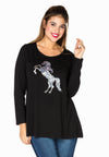 Tunic flare paillet horse - black - #2