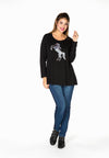 Tunic flare paillet horse - black - #1