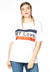 Shirt wide MY LOVE - white - #2