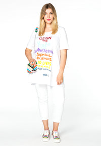 Tunic wide bottom TEXT - white - #2