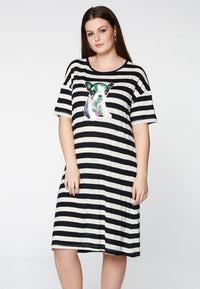 Tunic wide dog STRIPE - white - #2