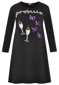 Dress Prosecco wide bottom - black - #4