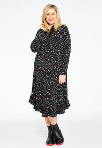 Blouse-dress frilled STARLIGHT - black - #2