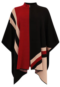 Poncho-cardigan avec fermeture éclairPoncho cardigan zip - black - #3