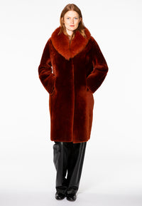 Coat lammy fur collar - orange - #2