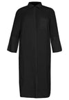 Blouse long slits LINEN - black