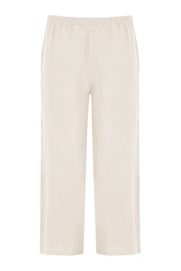 Trousers wide-fit long linen - ecru - #3