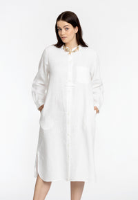 Blouse long LINEN - white - #1